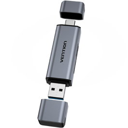 Vention Lector de tarjetas externo CLLH0 USB 3.0 y USB Tipo-C Gris